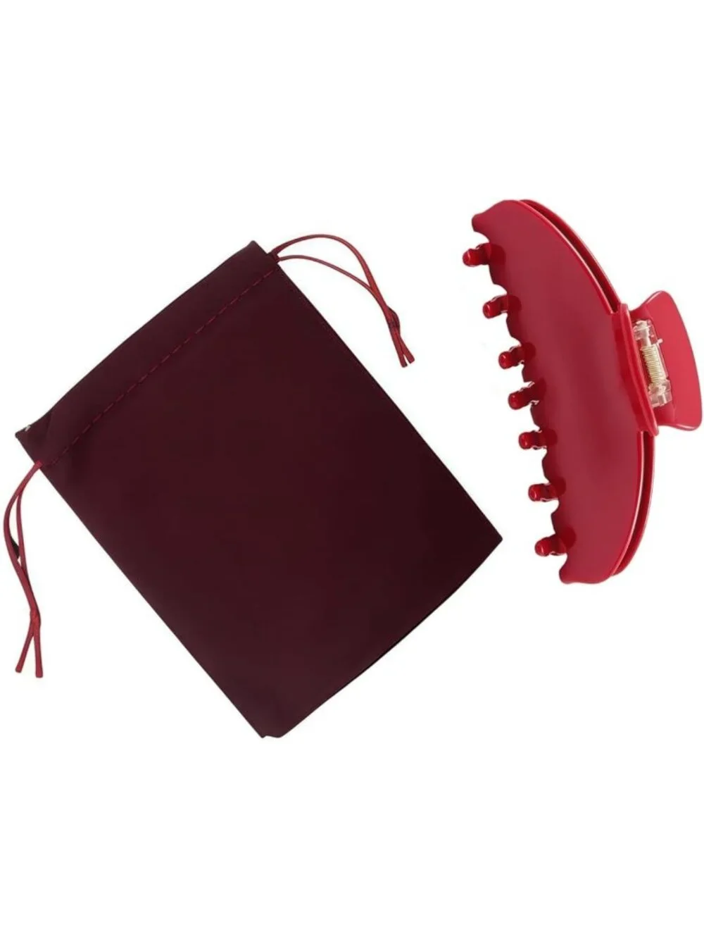 Durable 4-Inch Cherry Red Claw Hair Clips for Fine & Thick Hair - Stylish
